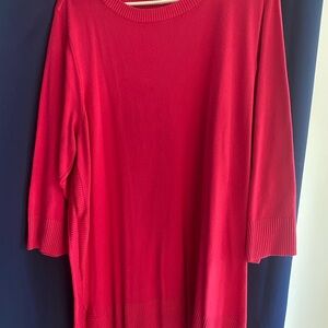 Cable & Gauge Vibrant Red Crew Neck Sweater